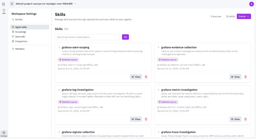 Agent skills page