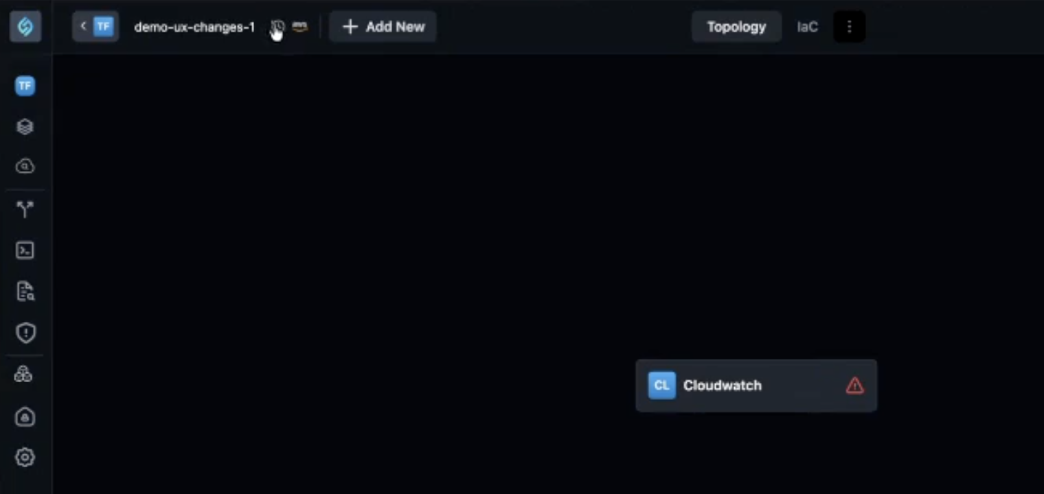 History icon (snapshot icon) next to Cloud Provider