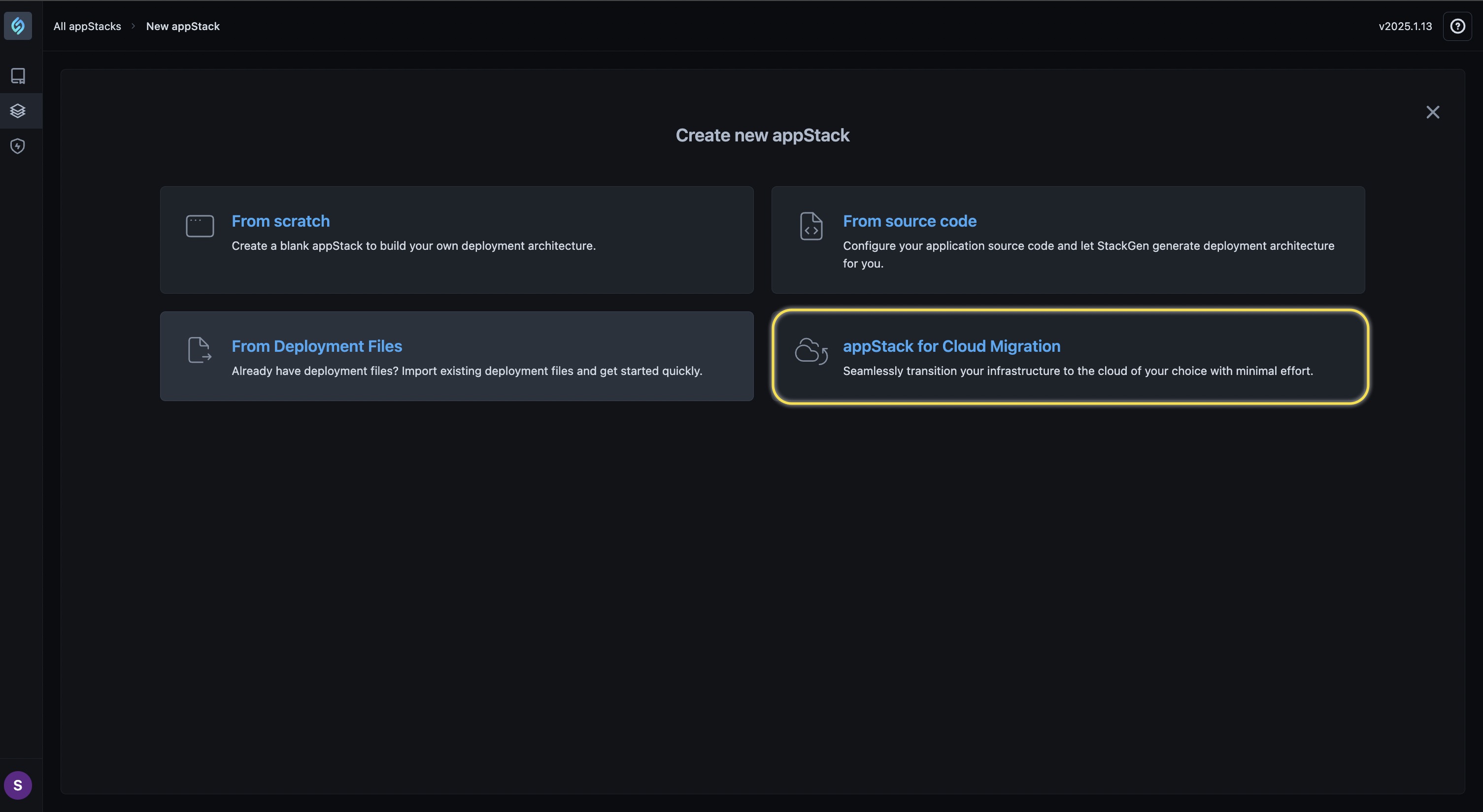 appStack for Cloud Migration