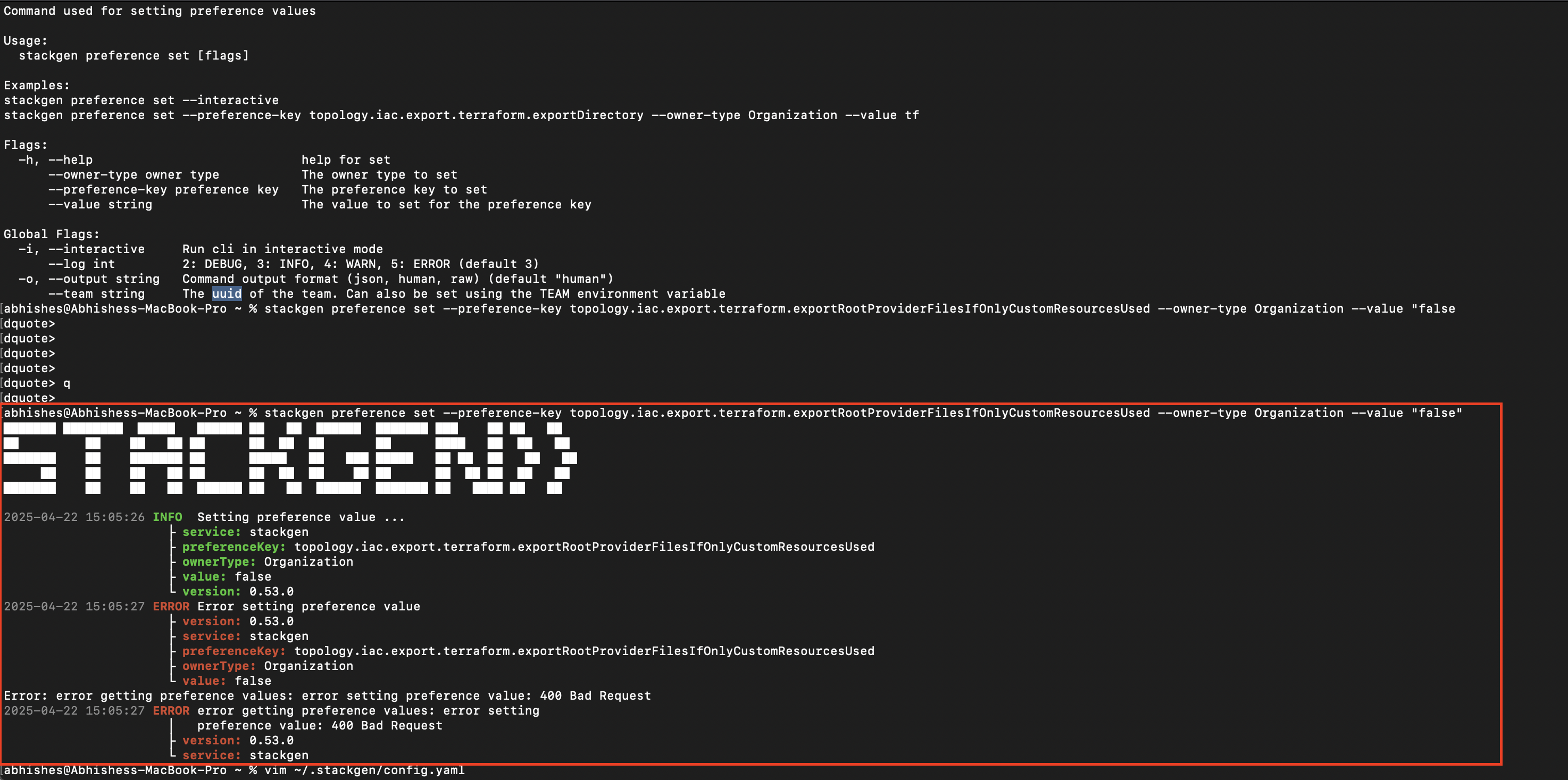 Cli Unclear Org ID