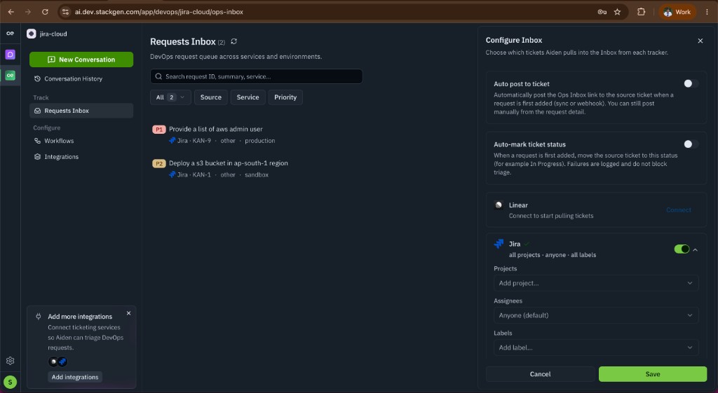 Configure Inbox filters for connected trackers