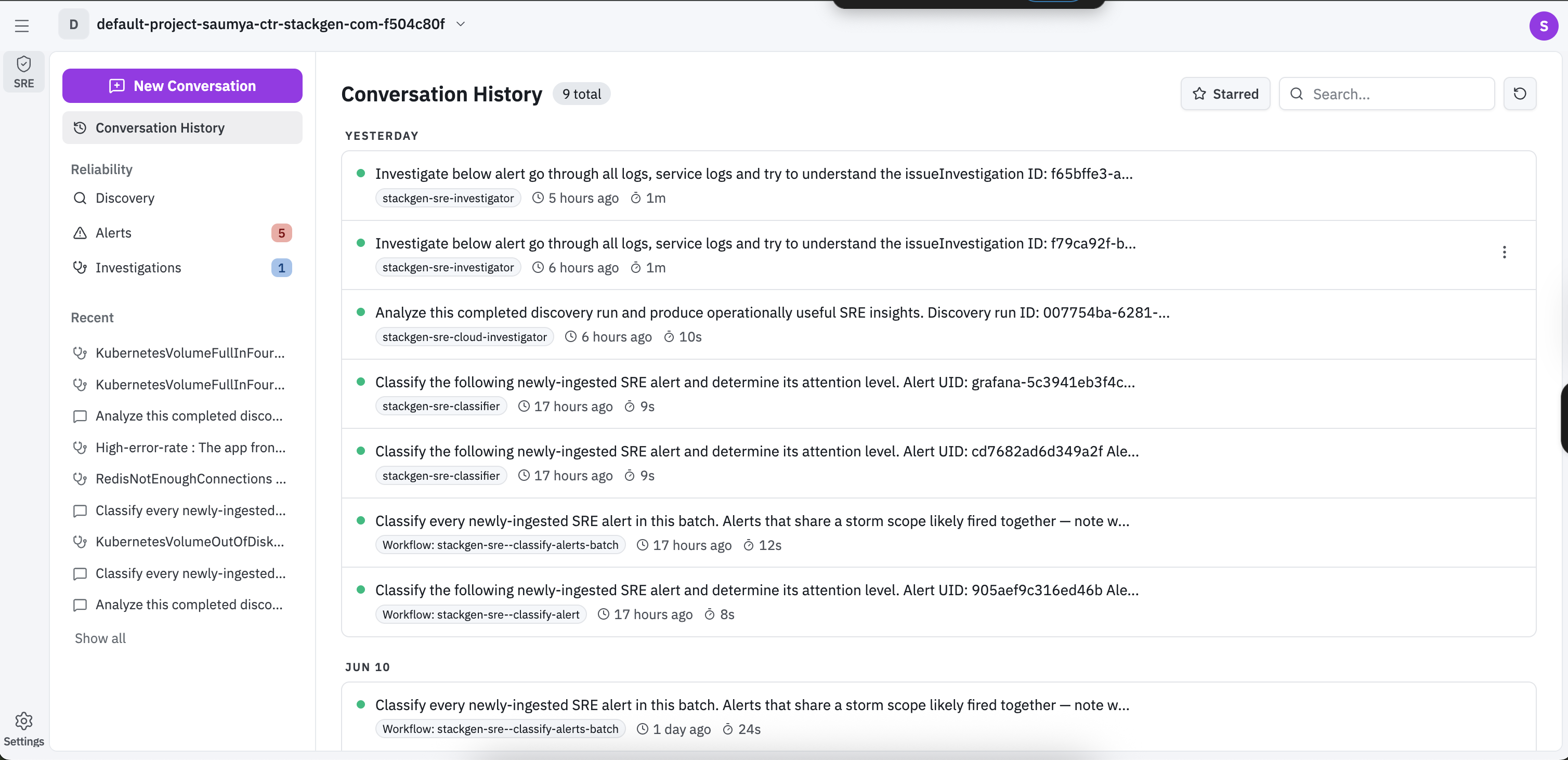 Conversation History