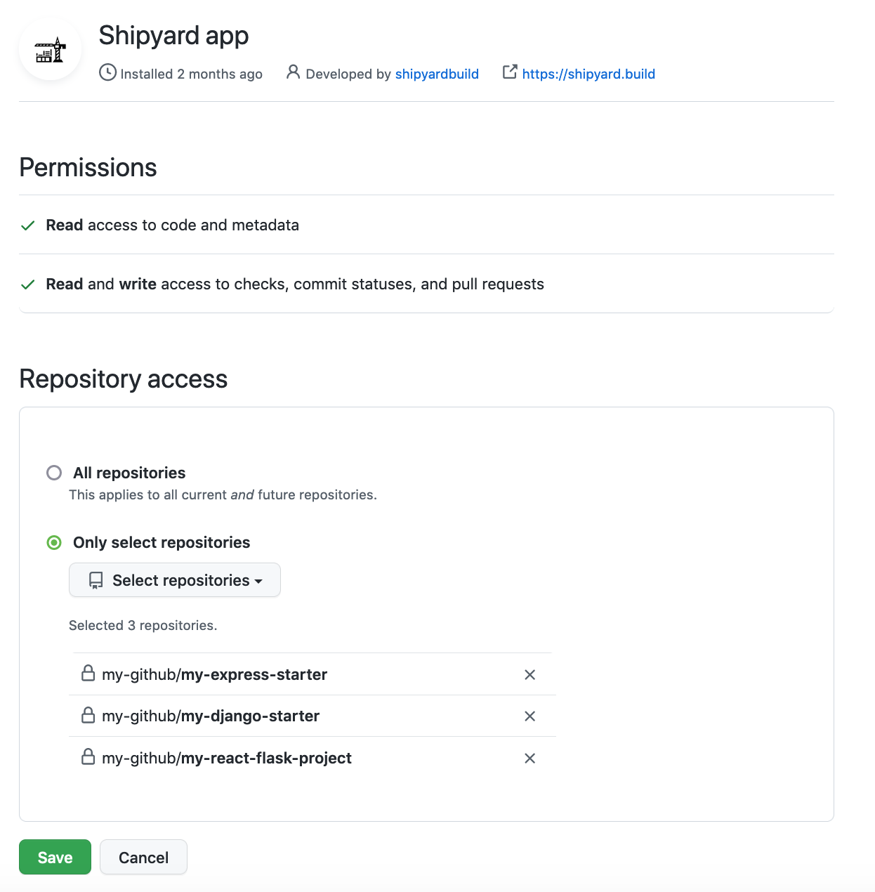 Configure Shipyard access from GitHub settings
