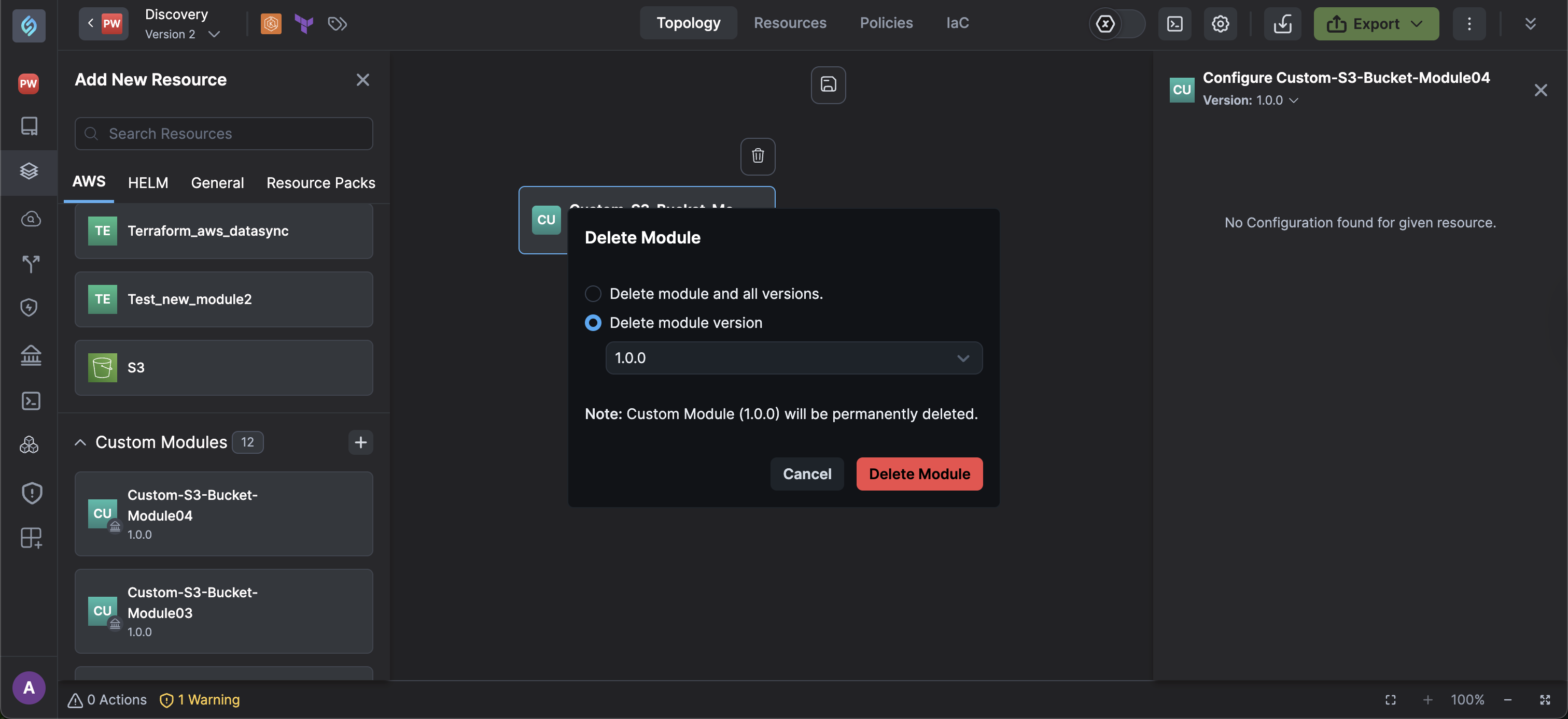 Delete Module Dialog