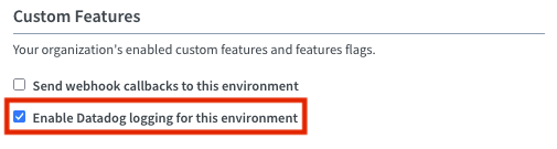 Enable Datadog logging for an individual Shipyard environment