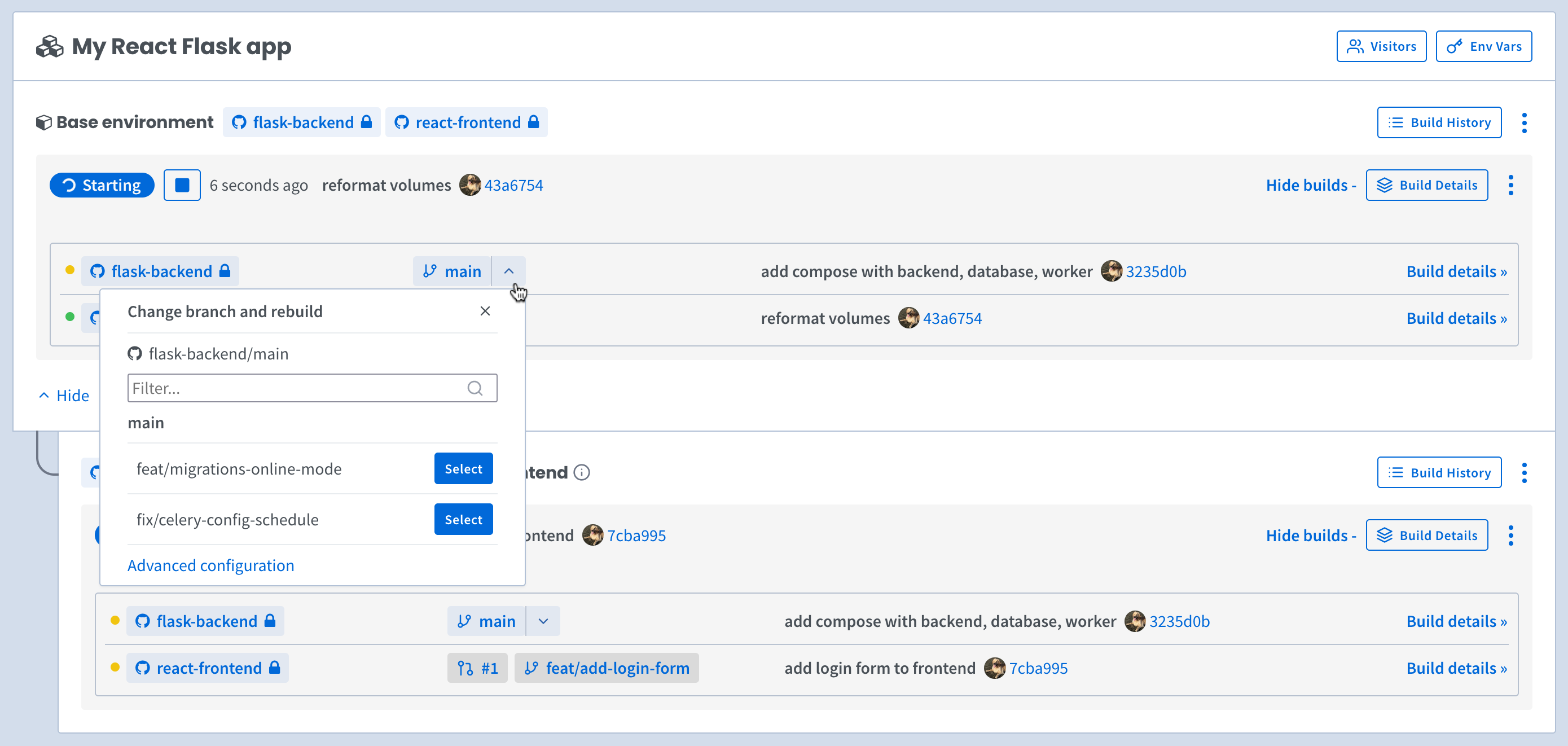 View and manage your multi-repo application