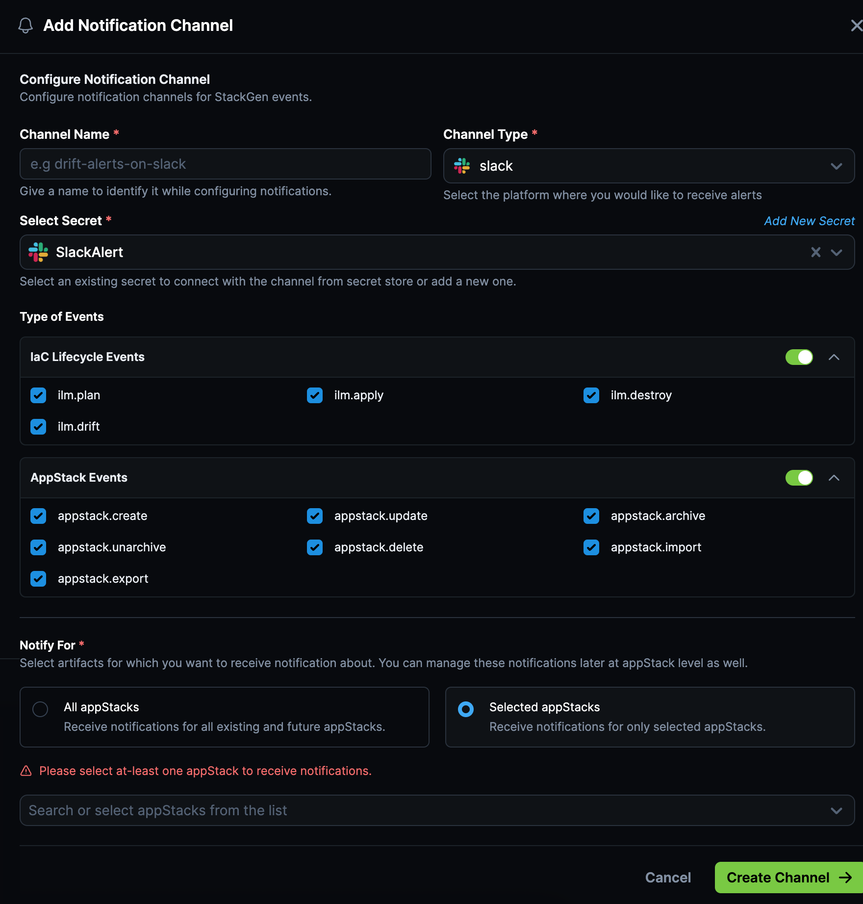 Notifications Channel