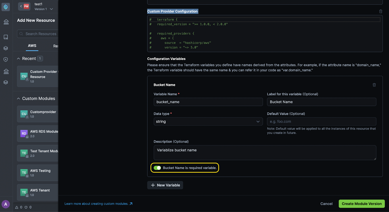 RequiredVariable