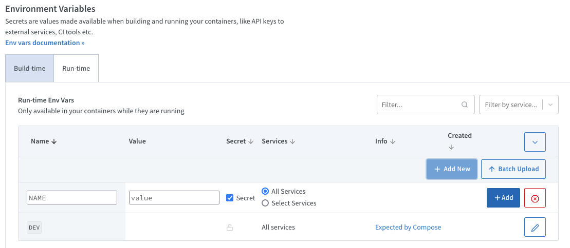 Add application secrets to Shipyard individually