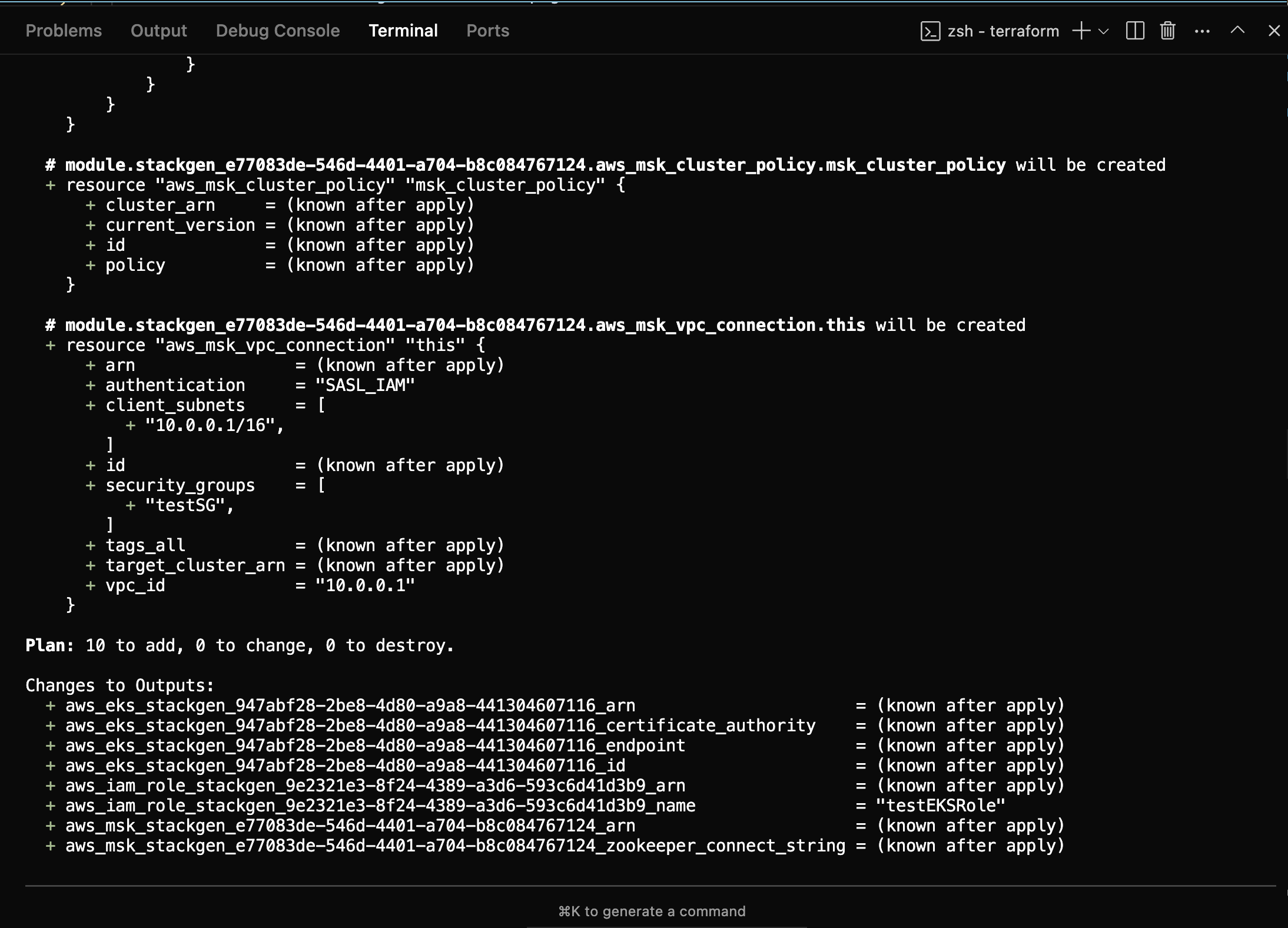 terraform plan