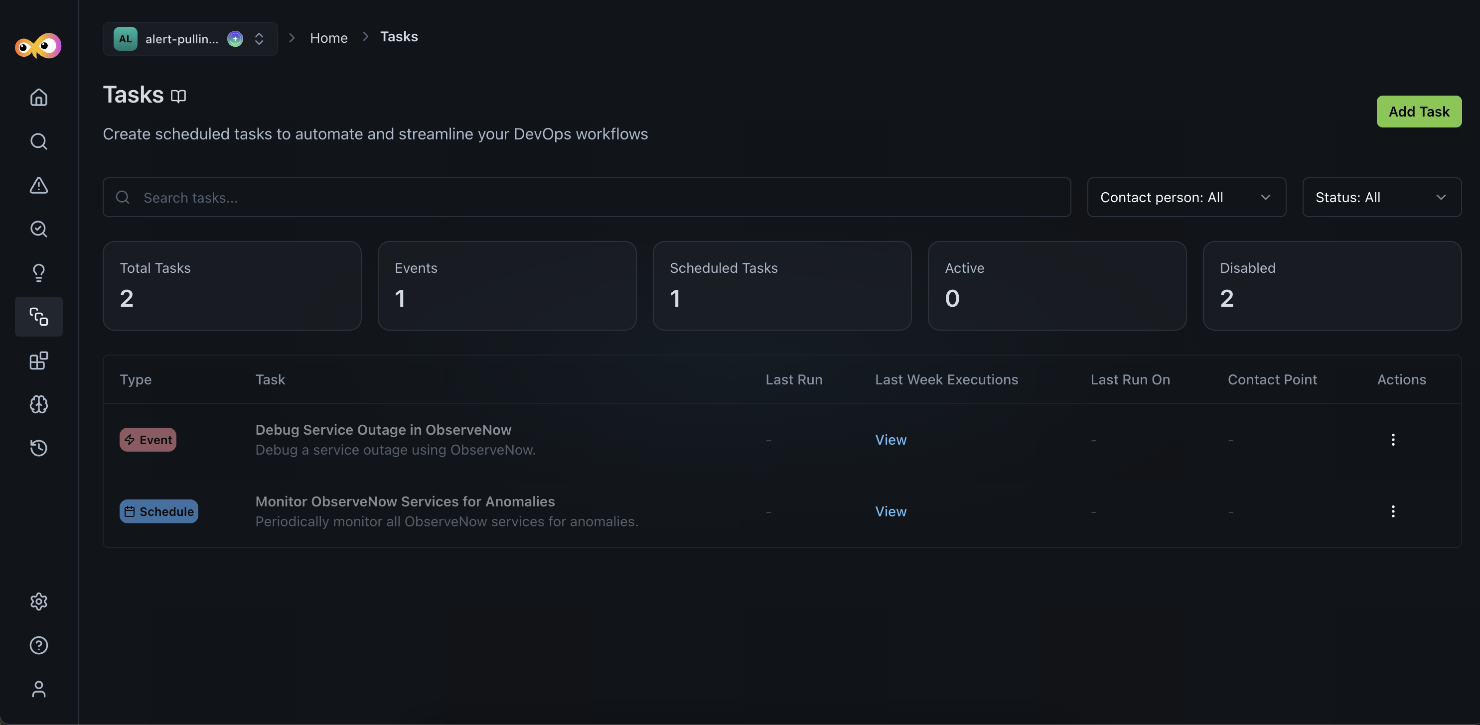 Aiden tasks created from Discovery