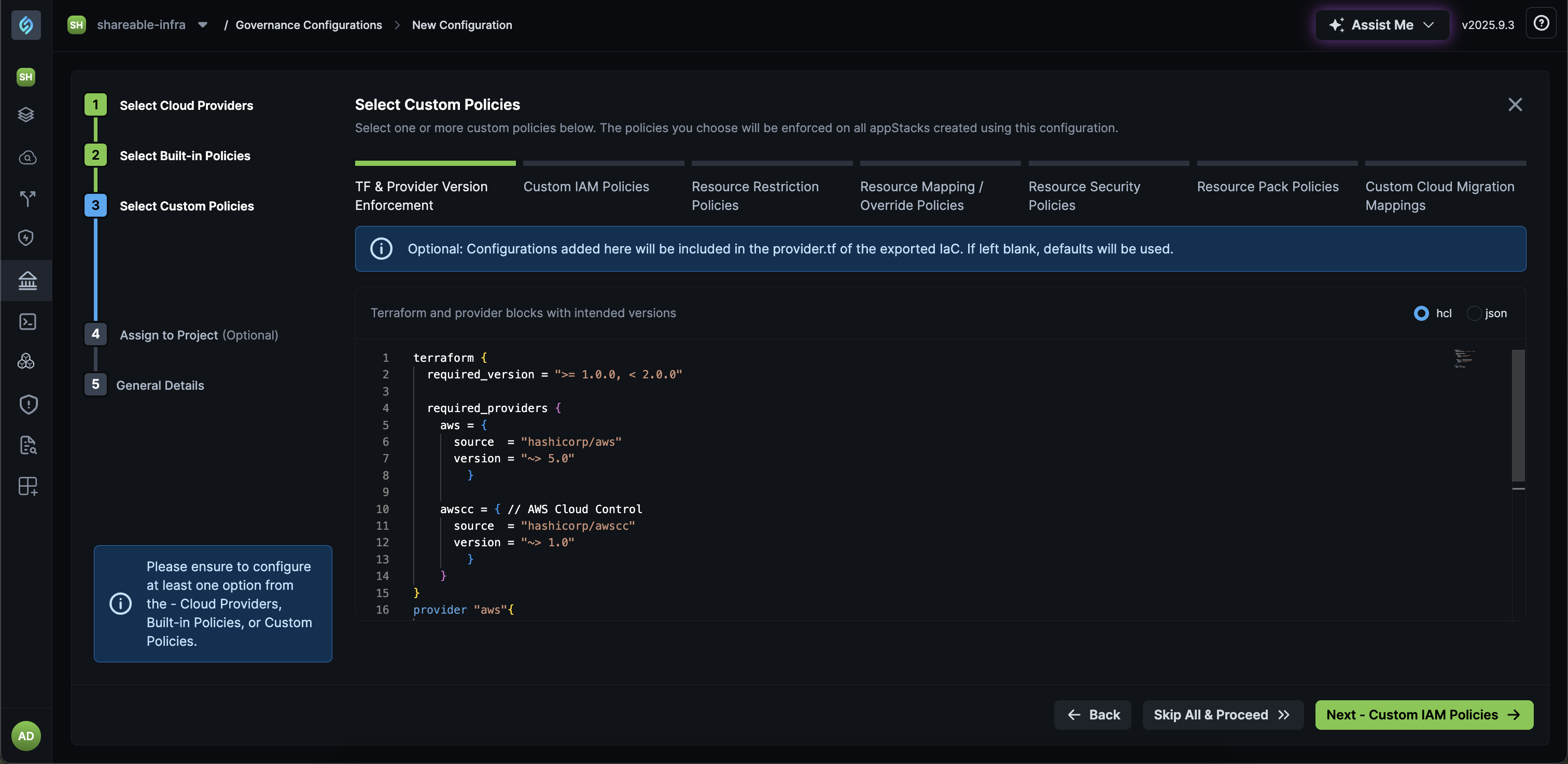 Terraform and Provider version