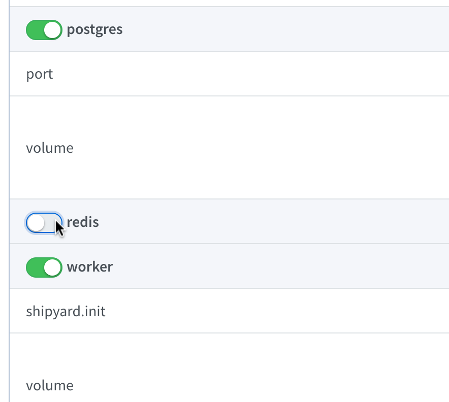 Docker Compose toggle services