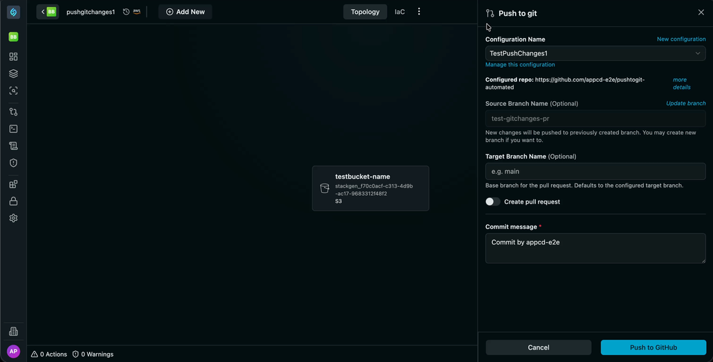 Push to Git toggle